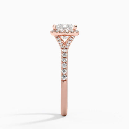 1,30 Karat Prenses Halo Tasarım Tektaş Laboratuvar Pırlanta Yüzük 18K -Novara - Bold Diamonds