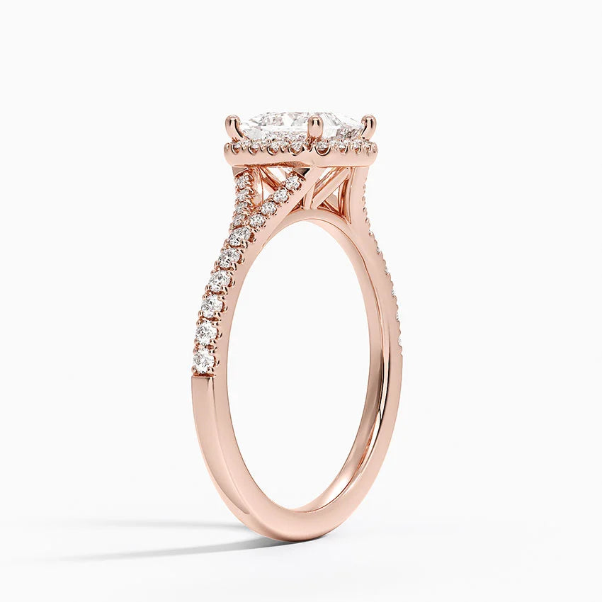 1,30 Karat Prenses Halo Tasarım Tektaş Laboratuvar Pırlanta Yüzük 18K -Novara - Bold Diamonds