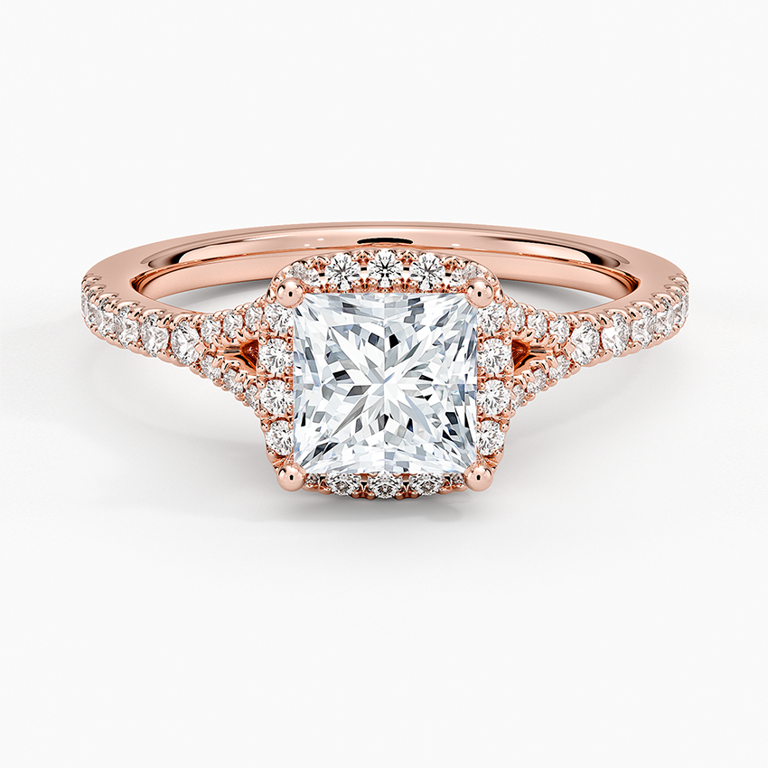 1,30 Karat Prenses Halo Tasarım Tektaş Laboratuvar Pırlanta Yüzük 18K -Novara - Bold Diamonds