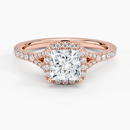 1,30 Karat Prenses Halo Tasarım Tektaş Laboratuvar Pırlanta Yüzük 18K -Novara - Bold Diamonds