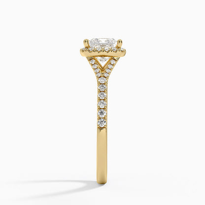 1,30 Karat Prenses Halo Tasarım Tektaş Laboratuvar Pırlanta Yüzük 18K -Novara - Bold Diamonds