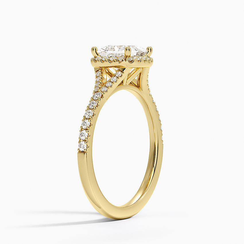 1,30 Karat Prenses Halo Tasarım Tektaş Laboratuvar Pırlanta Yüzük 18K -Novara - Bold Diamonds