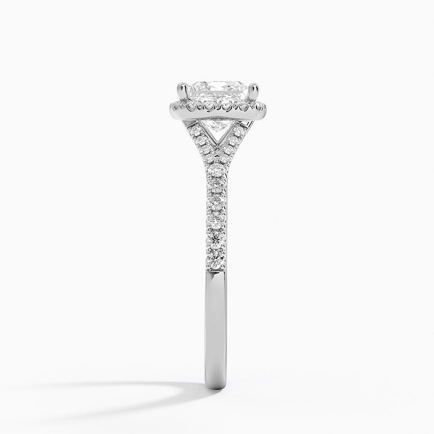 1,30 Karat Prenses Halo Tasarım Tektaş Laboratuvar Pırlanta Yüzük 18K -Novara - Bold Diamonds