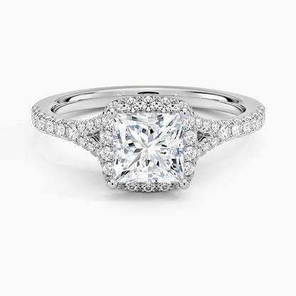 1,30 Karat Prenses Halo Tasarım Tektaş Laboratuvar Pırlanta Yüzük 18K -Novara - Bold Diamonds