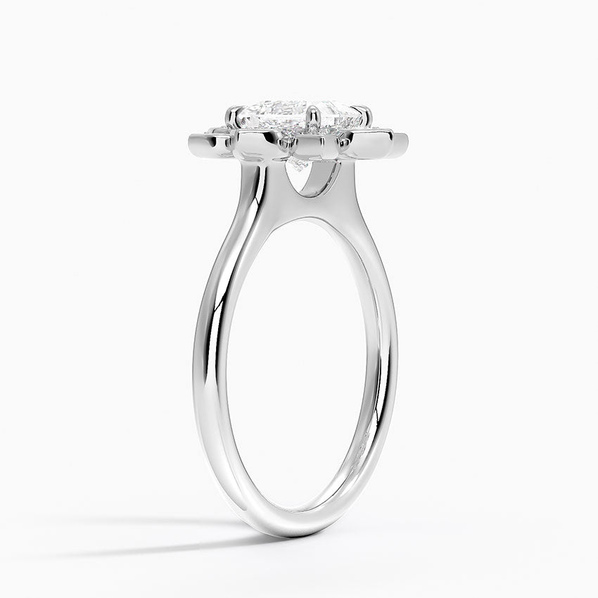 1,30 Karat Prenses Halo Tasarım Tektaş Laboratuvar Pırlanta Yüzük 18K - Solara - Bold Diamonds