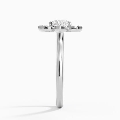 1,30 Karat Prenses Halo Tasarım Tektaş Laboratuvar Pırlanta Yüzük 18K - Solara - Bold Diamonds