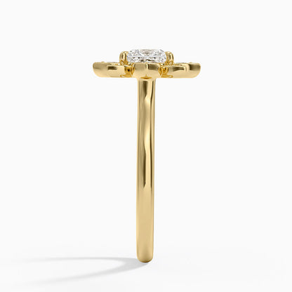 1,30 Karat Prenses Halo Tasarım Tektaş Laboratuvar Pırlanta Yüzük 18K - Solara - Bold Diamonds