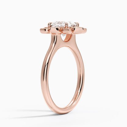 1,30 Karat Prenses Halo Tasarım Tektaş Laboratuvar Pırlanta Yüzük 18K - Solara - Bold Diamonds