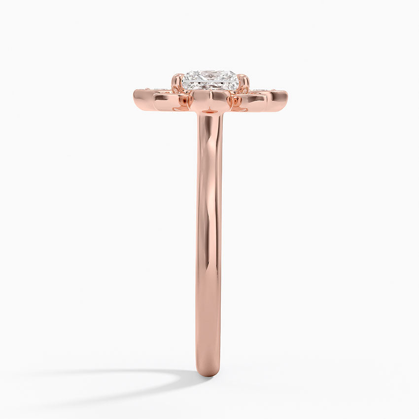 1,30 Karat Prenses Halo Tasarım Tektaş Laboratuvar Pırlanta Yüzük 18K - Solara - Bold Diamonds