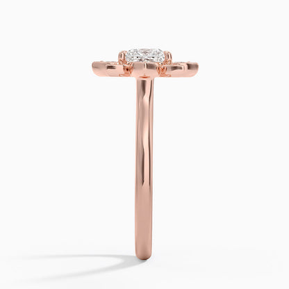 1,30 Karat Prenses Halo Tasarım Tektaş Laboratuvar Pırlanta Yüzük 18K - Solara - Bold Diamonds