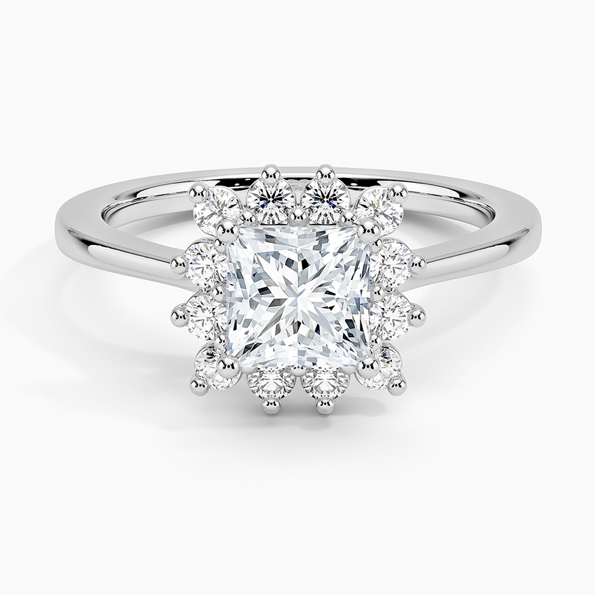 1,30 Karat Prenses Halo Tasarım Tektaş Laboratuvar Pırlanta Yüzük 18K -Vespera - Bold Diamonds