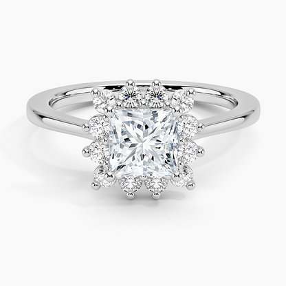 1,30 Karat Prenses Halo Tasarım Tektaş Laboratuvar Pırlanta Yüzük 18K -Vespera - Bold Diamonds