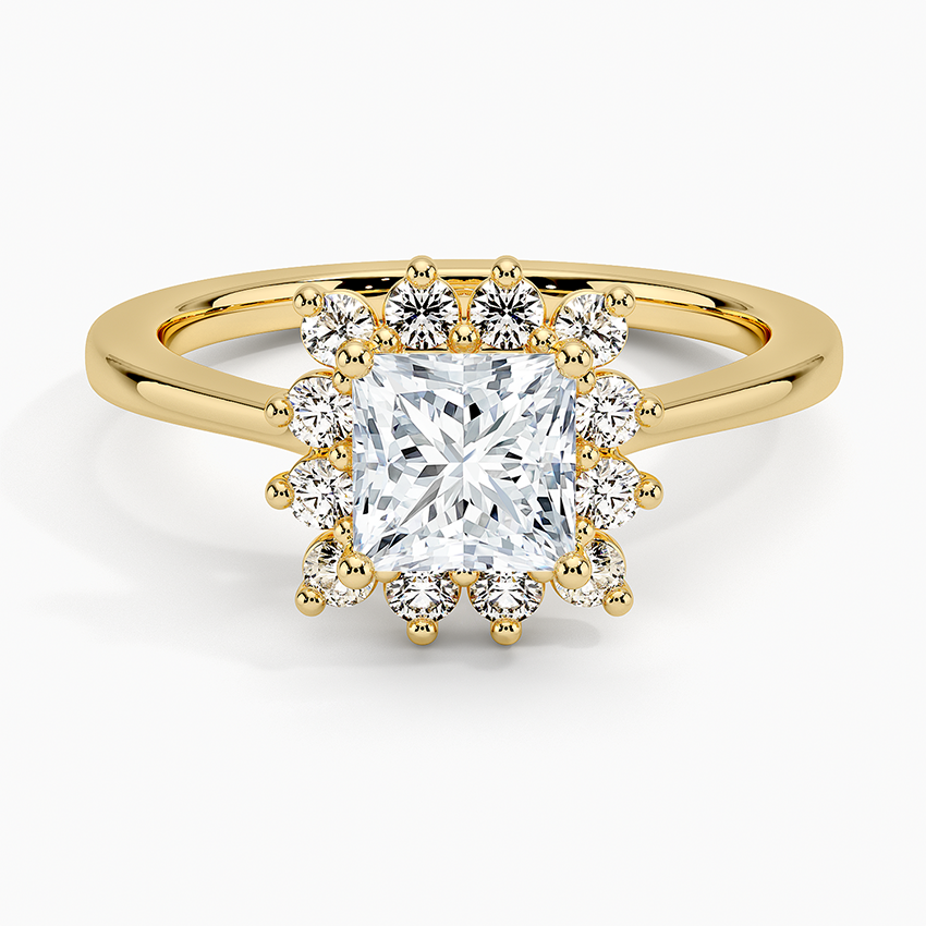 1,30 Karat Prenses Halo Tasarım Tektaş Laboratuvar Pırlanta Yüzük 18K -Vespera - Bold Diamonds