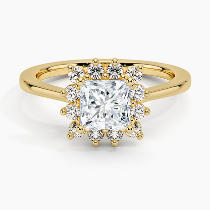 1,30 Karat Prenses Halo Tasarım Tektaş Laboratuvar Pırlanta Yüzük 18K -Vespera - Bold Diamonds