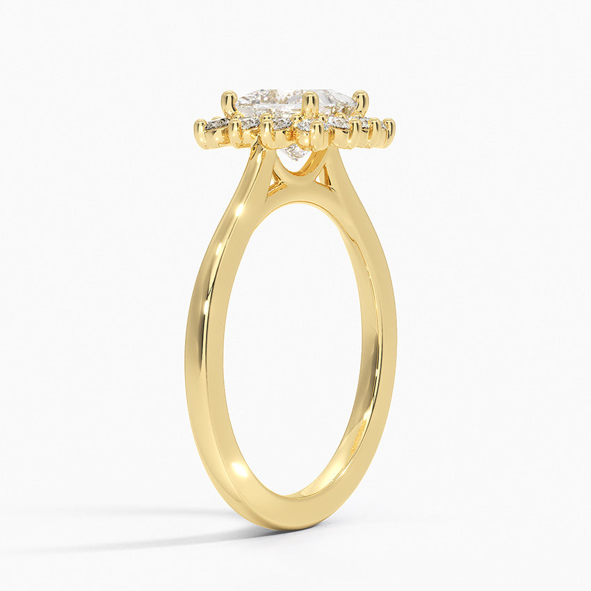 1,30 Karat Prenses Halo Tasarım Tektaş Laboratuvar Pırlanta Yüzük 18K -Vespera - Bold Diamonds