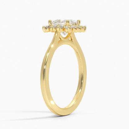 1,30 Karat Prenses Halo Tasarım Tektaş Laboratuvar Pırlanta Yüzük 18K -Vespera - Bold Diamonds
