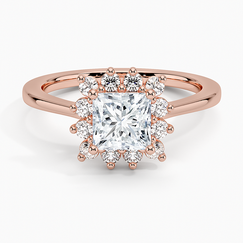1,30 Karat Prenses Halo Tasarım Tektaş Laboratuvar Pırlanta Yüzük 18K -Vespera - Bold Diamonds