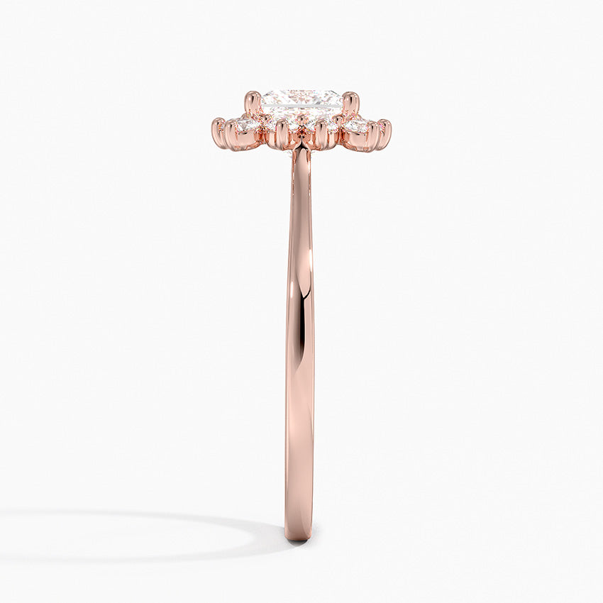 1,30 Karat Prenses Halo Tasarım Tektaş Laboratuvar Pırlanta Yüzük 18K -Vespera - Bold Diamonds