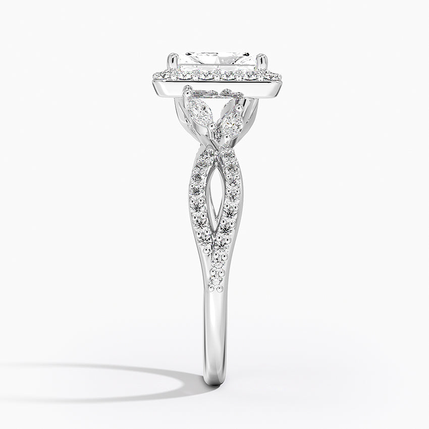 1.30 Karat Radiant Halo Tasarım Tektaş Laboratuvar Pırlanta Yüzük 18K -Coronae - Bold Diamonds