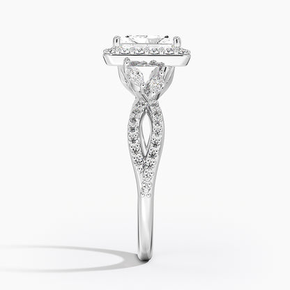 1.30 Karat Radiant Halo Tasarım Tektaş Laboratuvar Pırlanta Yüzük 18K -Coronae - Bold Diamonds