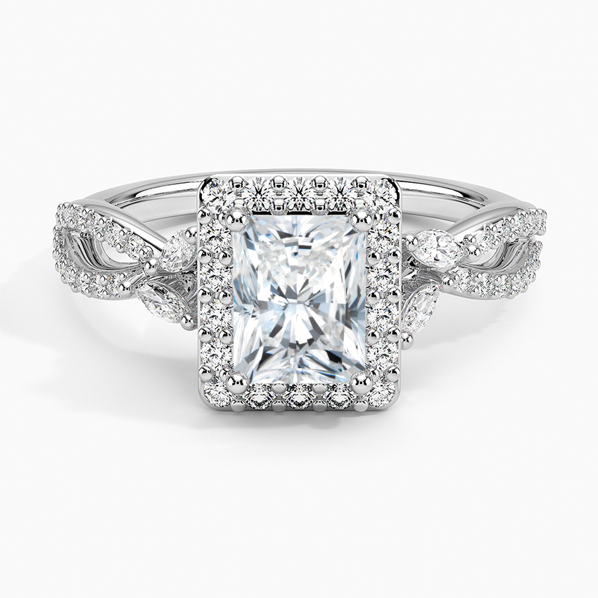 1.30 Karat Radiant Halo Tasarım Tektaş Laboratuvar Pırlanta Yüzük 18K -Coronae - Bold Diamonds