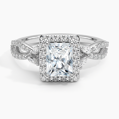 1.30 Karat Radiant Halo Tasarım Tektaş Laboratuvar Pırlanta Yüzük 18K -Coronae - Bold Diamonds