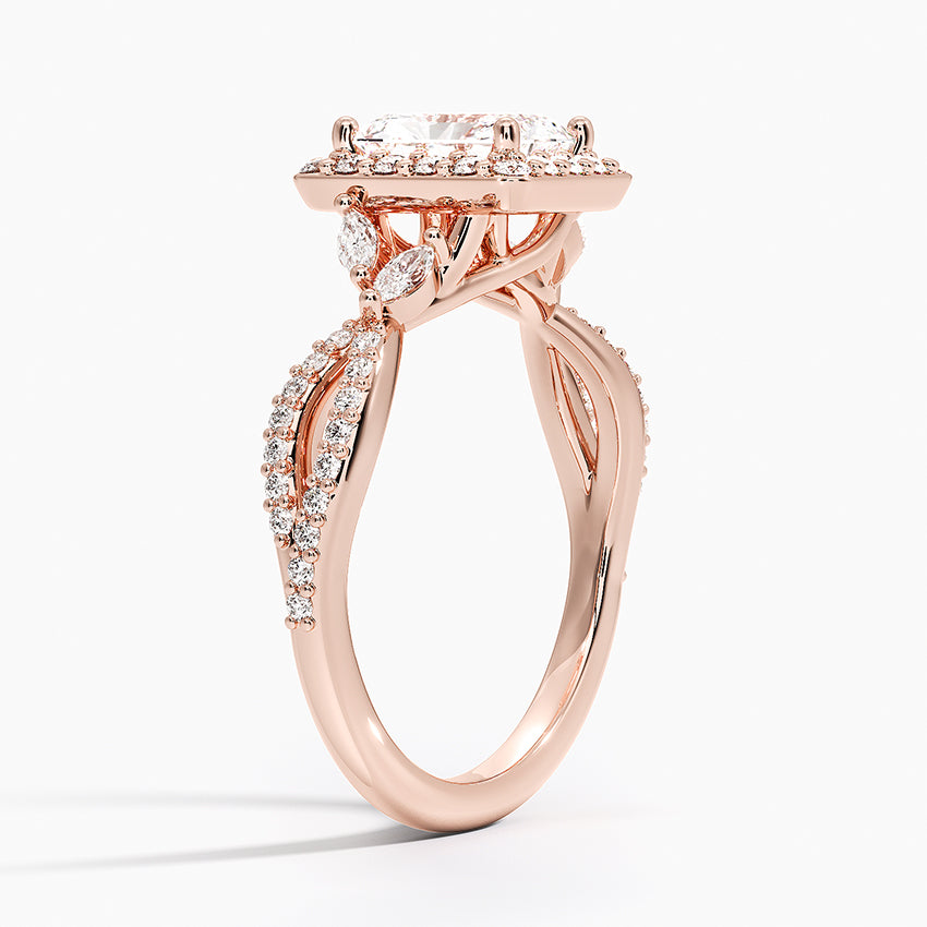 1.30 Karat Radiant Halo Tasarım Tektaş Laboratuvar Pırlanta Yüzük 18K -Coronae - Bold Diamonds