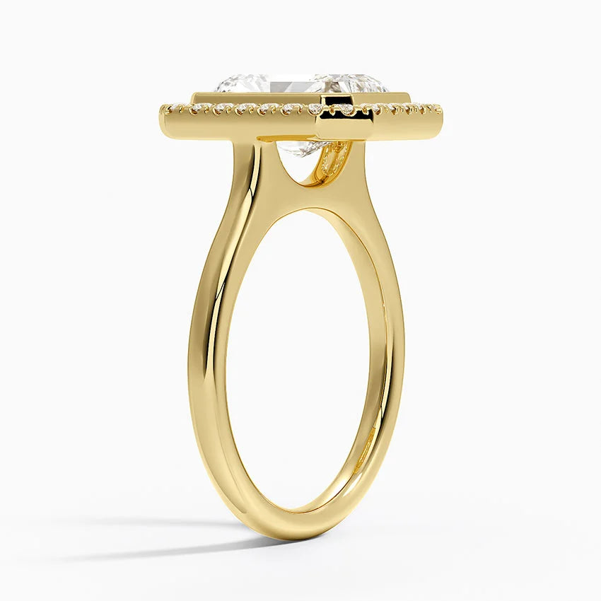 2,30 Karat Radiant Halo Tasarım Tektaş Laboratuvar Pırlanta Yüzük 18K- Eterna - Bold Diamonds