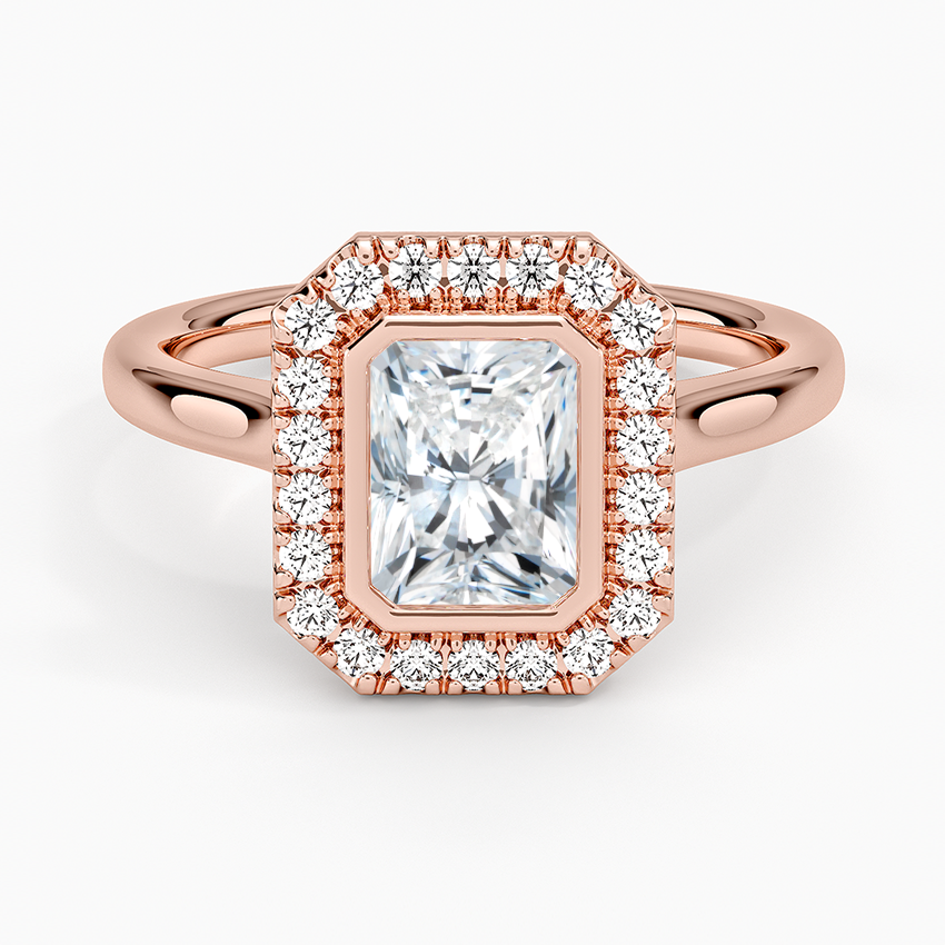 1,30 Karat Radiant Halo Tasarım Tektaş Laboratuvar Pırlanta Yüzük 18K - Eterna - Bold Diamonds