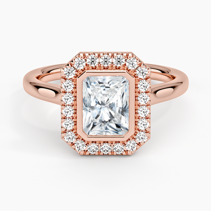 1,30 Karat Radiant Halo Tasarım Tektaş Laboratuvar Pırlanta Yüzük 18K - Eterna - Bold Diamonds