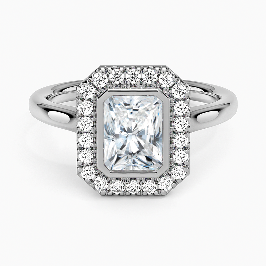 1,30 Karat Radiant Halo Tasarım Tektaş Laboratuvar Pırlanta Yüzük 18K - Eterna - Bold Diamonds