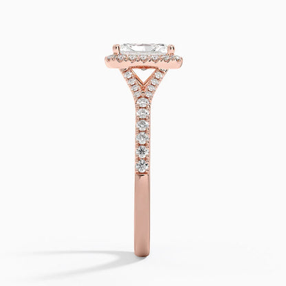 1,30 Karat Radiant Halo Tasarım Tektaş Laboratuvar Pırlanta Yüzük 18K -Novara - Bold Diamonds