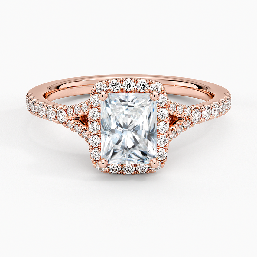1,30 Karat Radiant Halo Tasarım Tektaş Laboratuvar Pırlanta Yüzük 18K -Novara - Bold Diamonds