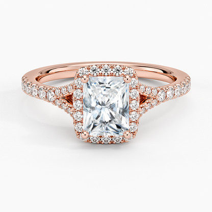 1,30 Karat Radiant Halo Tasarım Tektaş Laboratuvar Pırlanta Yüzük 18K -Novara - Bold Diamonds