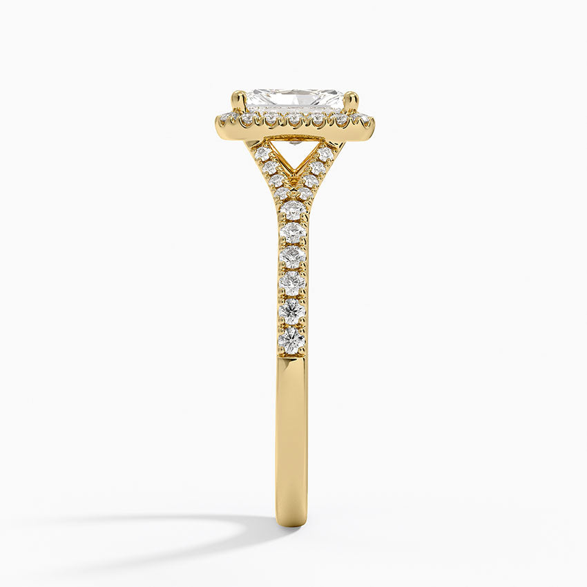 1,30 Karat Radiant Halo Tasarım Tektaş Laboratuvar Pırlanta Yüzük 18K -Novara - Bold Diamonds