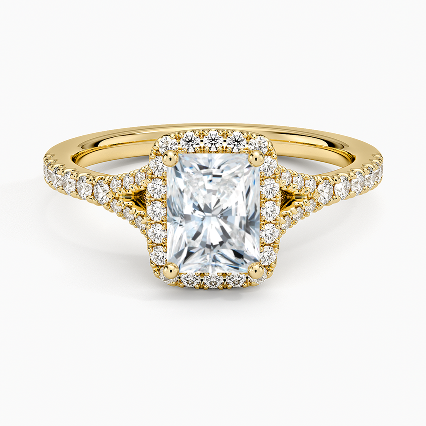 1,30 Karat Radiant Halo Tasarım Tektaş Laboratuvar Pırlanta Yüzük 18K -Novara - Bold Diamonds