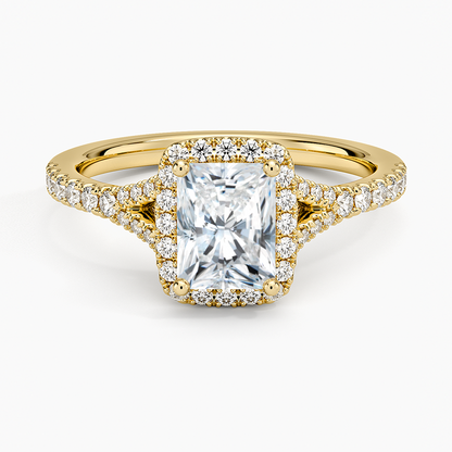 1,30 Karat Radiant Halo Tasarım Tektaş Laboratuvar Pırlanta Yüzük 18K -Novara - Bold Diamonds