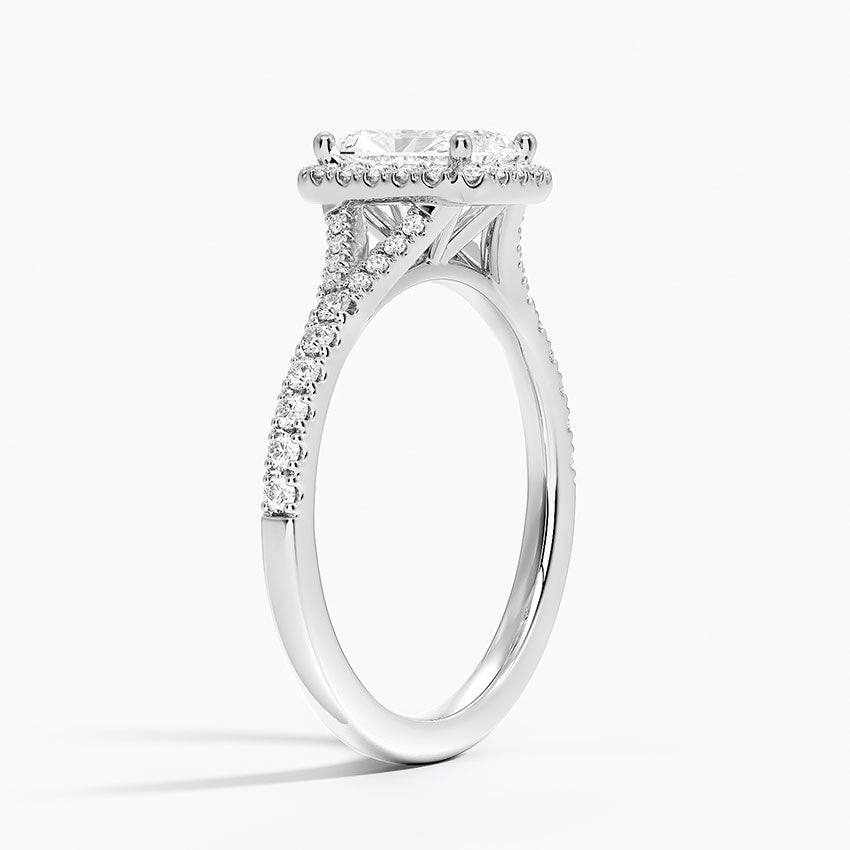 1,30 Karat Radiant Halo Tasarım Tektaş Laboratuvar Pırlanta Yüzük 18K -Novara - Bold Diamonds