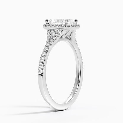 1,30 Karat Radiant Halo Tasarım Tektaş Laboratuvar Pırlanta Yüzük 18K -Novara - Bold Diamonds