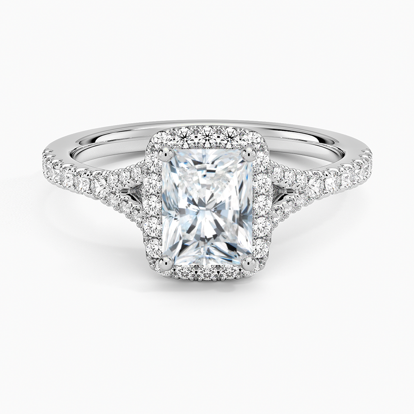 1,30 Karat Radiant Halo Tasarım Tektaş Laboratuvar Pırlanta Yüzük 18K -Novara - Bold Diamonds