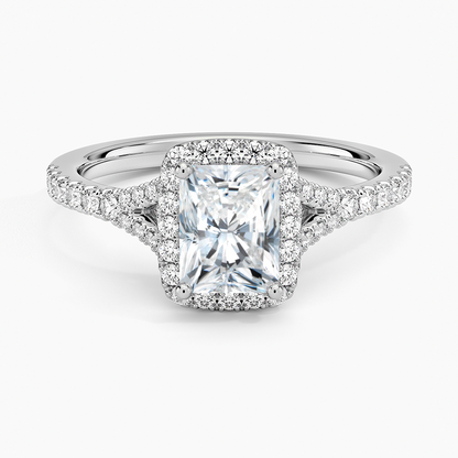 1,30 Karat Radiant Halo Tasarım Tektaş Laboratuvar Pırlanta Yüzük 18K -Novara - Bold Diamonds