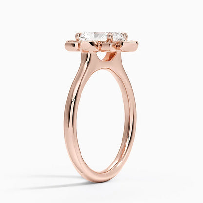 1,30 Karat Radiant Halo Tasarım Tektaş Laboratuvar Pırlanta Yüzük 18K - Solara - Bold Diamonds