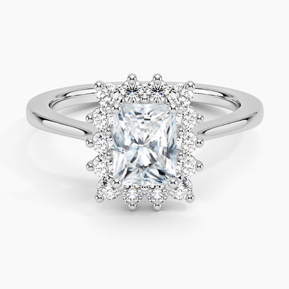 1,30 Karat Radiant Halo Tasarım Tektaş Laboratuvar Pırlanta Yüzük 18K -Vespera - Bold Diamonds