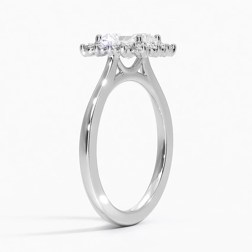 1,30 Karat Radiant Halo Tasarım Tektaş Laboratuvar Pırlanta Yüzük 18K -Vespera - Bold Diamonds