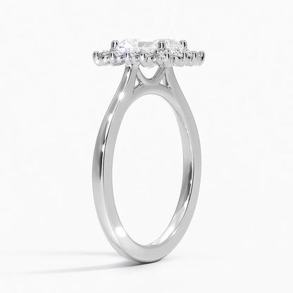 1,30 Karat Radiant Halo Tasarım Tektaş Laboratuvar Pırlanta Yüzük 18K -Vespera - Bold Diamonds