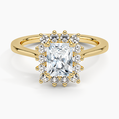 1,30 Karat Radiant Halo Tasarım Tektaş Laboratuvar Pırlanta Yüzük 18K -Vespera - Bold Diamonds