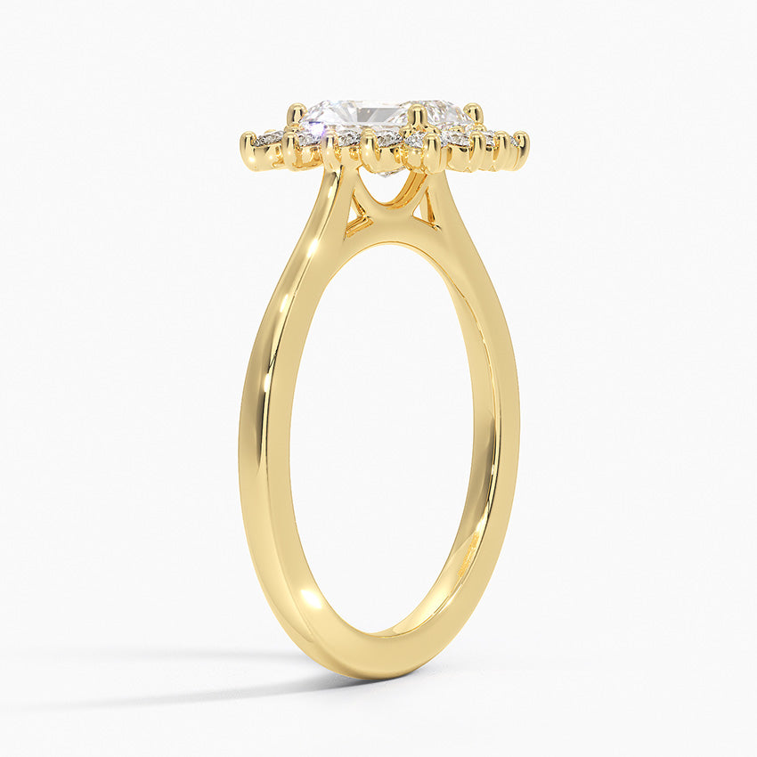 1,30 Karat Radiant Halo Tasarım Tektaş Laboratuvar Pırlanta Yüzük 18K -Vespera - Bold Diamonds