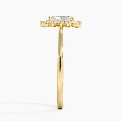 1,30 Karat Radiant Halo Tasarım Tektaş Laboratuvar Pırlanta Yüzük 18K -Vespera - Bold Diamonds