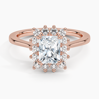 1,30 Karat Radiant Halo Tasarım Tektaş Laboratuvar Pırlanta Yüzük 18K -Vespera - Bold Diamonds