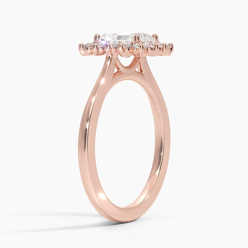 1,30 Karat Radiant Halo Tasarım Tektaş Laboratuvar Pırlanta Yüzük 18K -Vespera - Bold Diamonds
